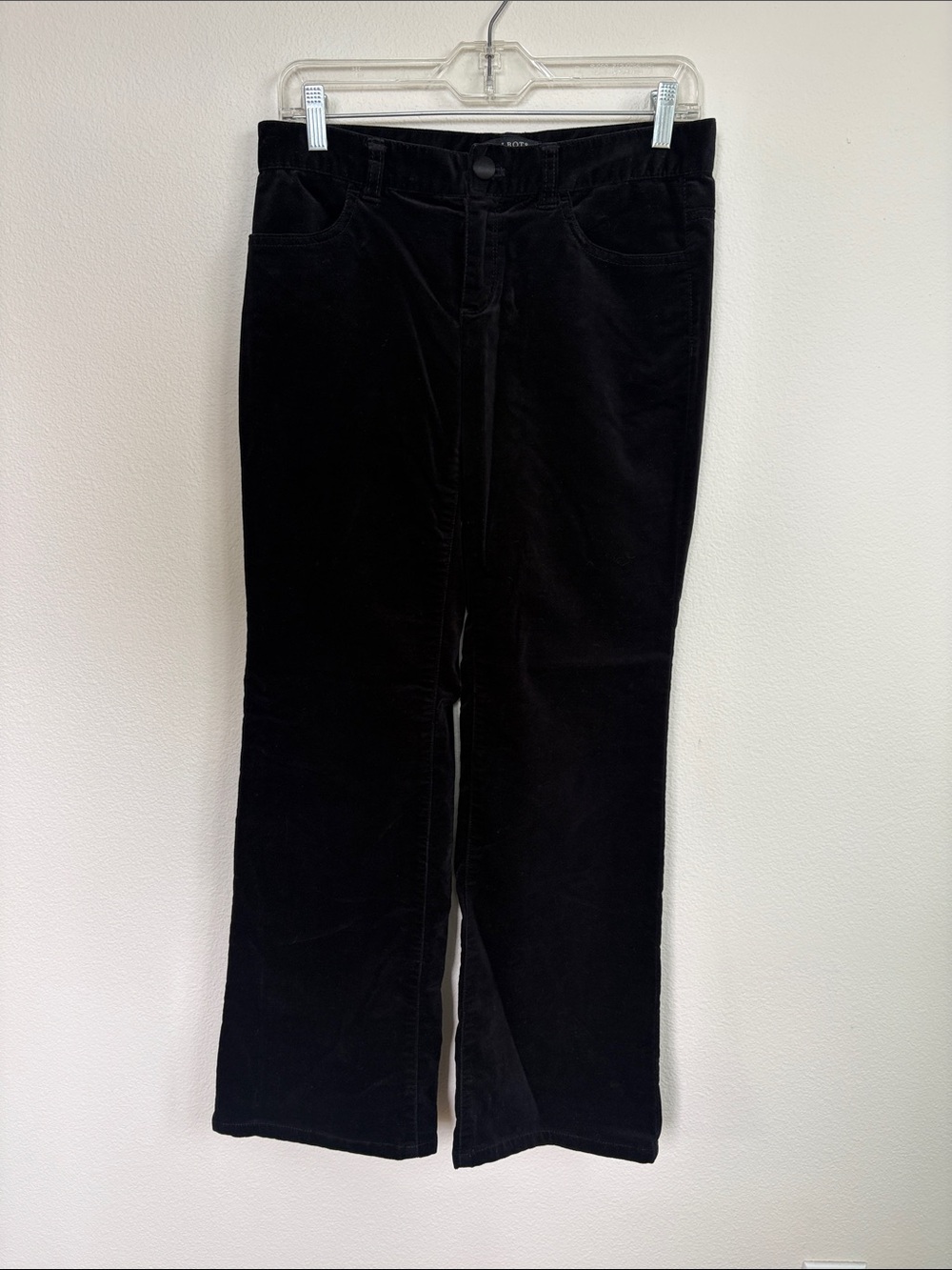 Talbots Signature Bootcut Velvet Pants Deep Black Low Rise Size 2P